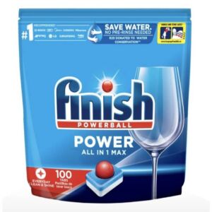 Túi 100 viên rửa Finish Power All In One Max, sản xuất tại Ba Lan
