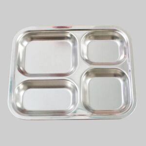 khay com inox 4 ngan