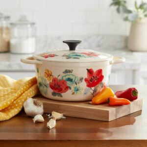 Nồi gang cao cấp The Pioneer Woman Vintage Bloom đường kính 21 cm